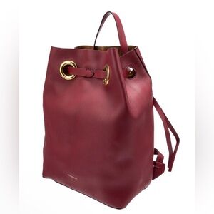 Elegant Burgundy Leather Grommet Tote Bag